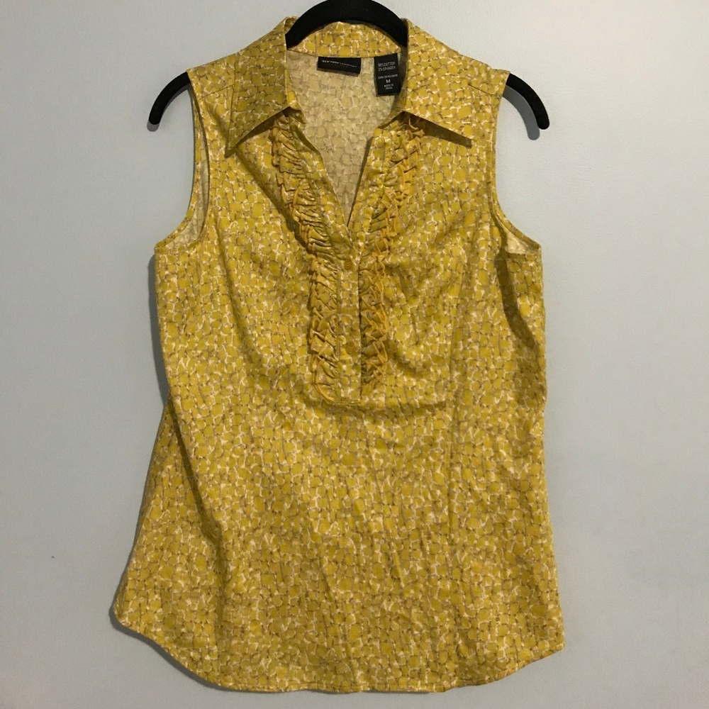 New York & Co Stretch Gold Blouse - NWT